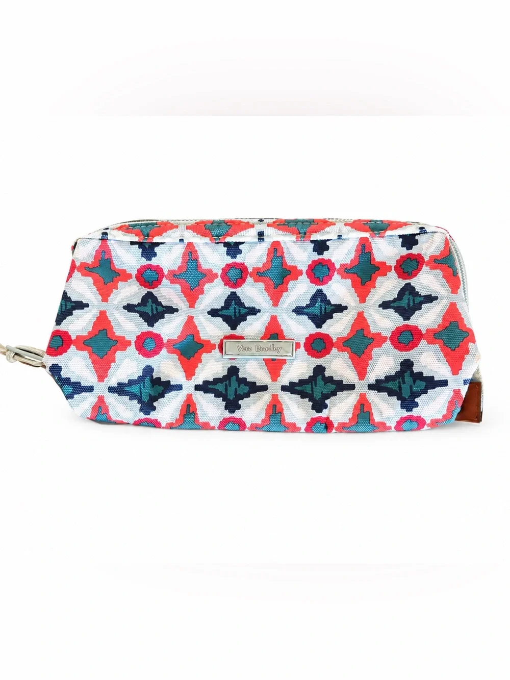 Vera Bradley Floral Makeup Bag Pouch Multicolor Zip Water GEO